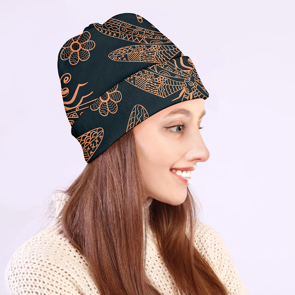 Vintage Dragonfly Pattern Print Beanie