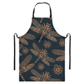 Vintage Dragonfly Pattern Print Bib Apron With Pocket