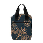 Vintage Dragonfly Pattern Print Bible Tote Bag