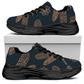 Vintage Dragonfly Pattern Print Black Chunky Shoes