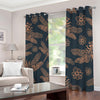 Vintage Dragonfly Pattern Print Blackout Grommet Curtains