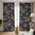 Vintage Dragonfly Pattern Print Dimout Pencil Pleat Curtains