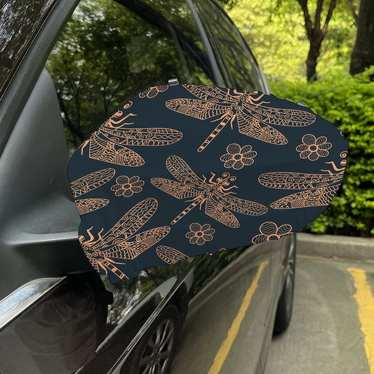 Vintage Dragonfly Pattern Print Car Side Mirror Covers