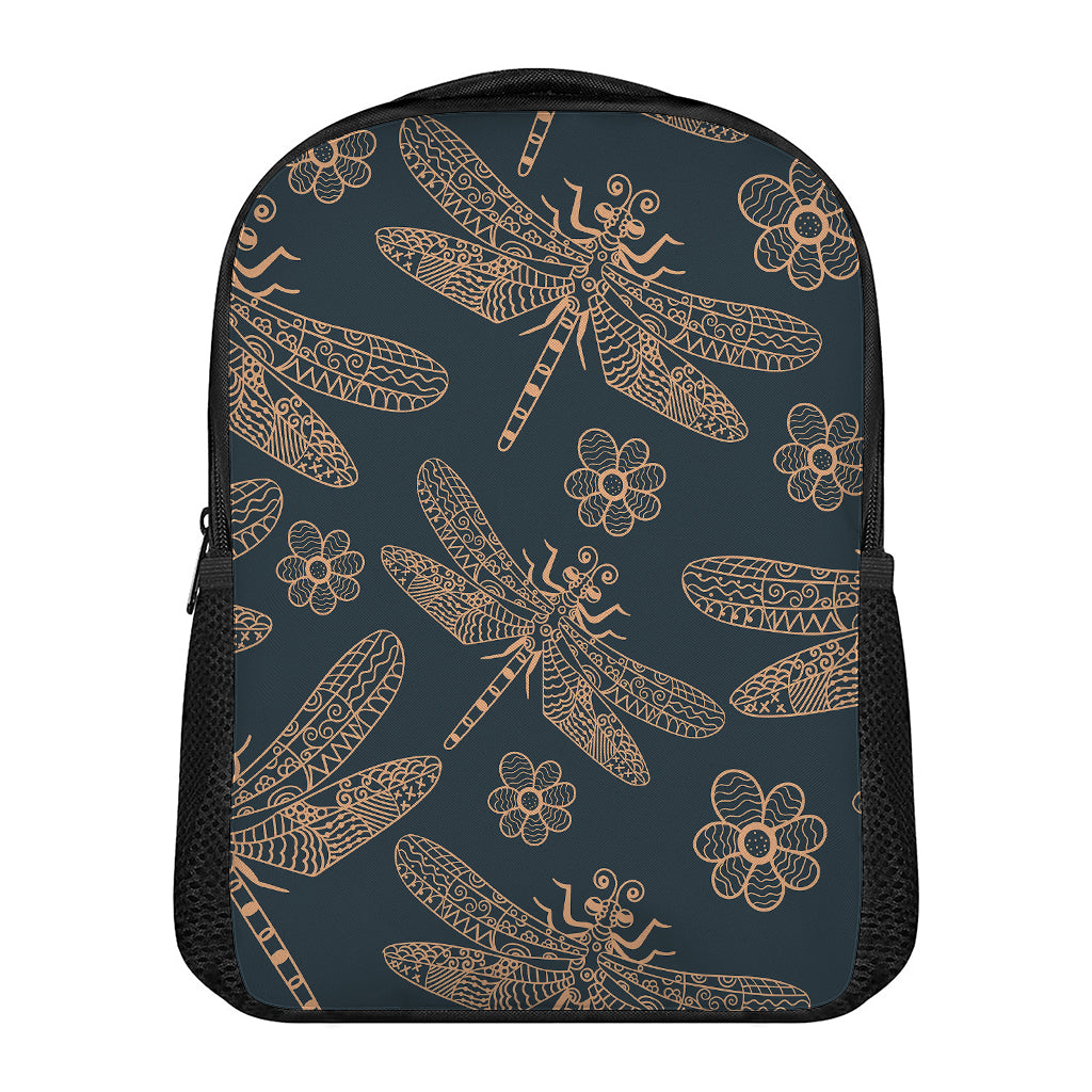 Vintage Dragonfly Pattern Print Casual Backpack