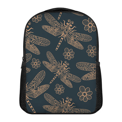 Vintage Dragonfly Pattern Print Casual Backpack
