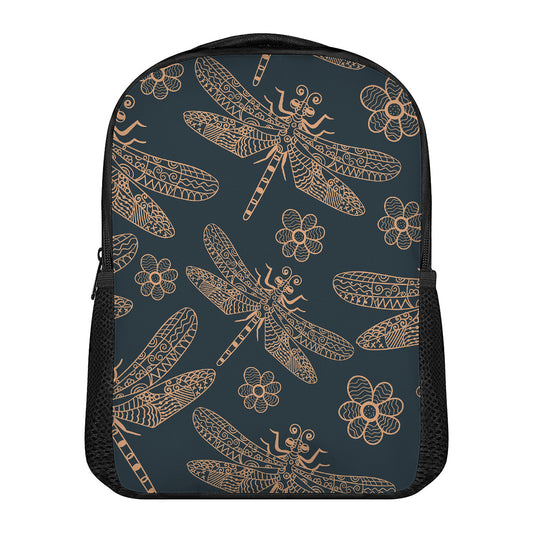 Vintage Dragonfly Pattern Print Casual Backpack