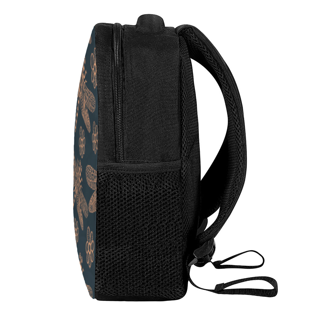 Vintage Dragonfly Pattern Print Casual Backpack