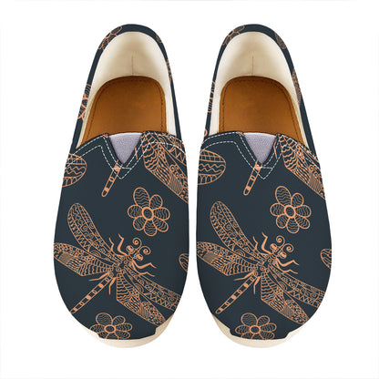 Vintage Dragonfly Pattern Print Casual Shoes