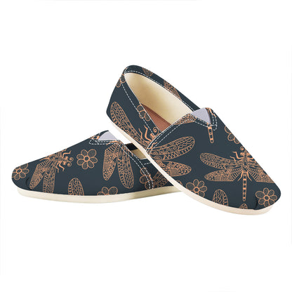 Vintage Dragonfly Pattern Print Casual Shoes