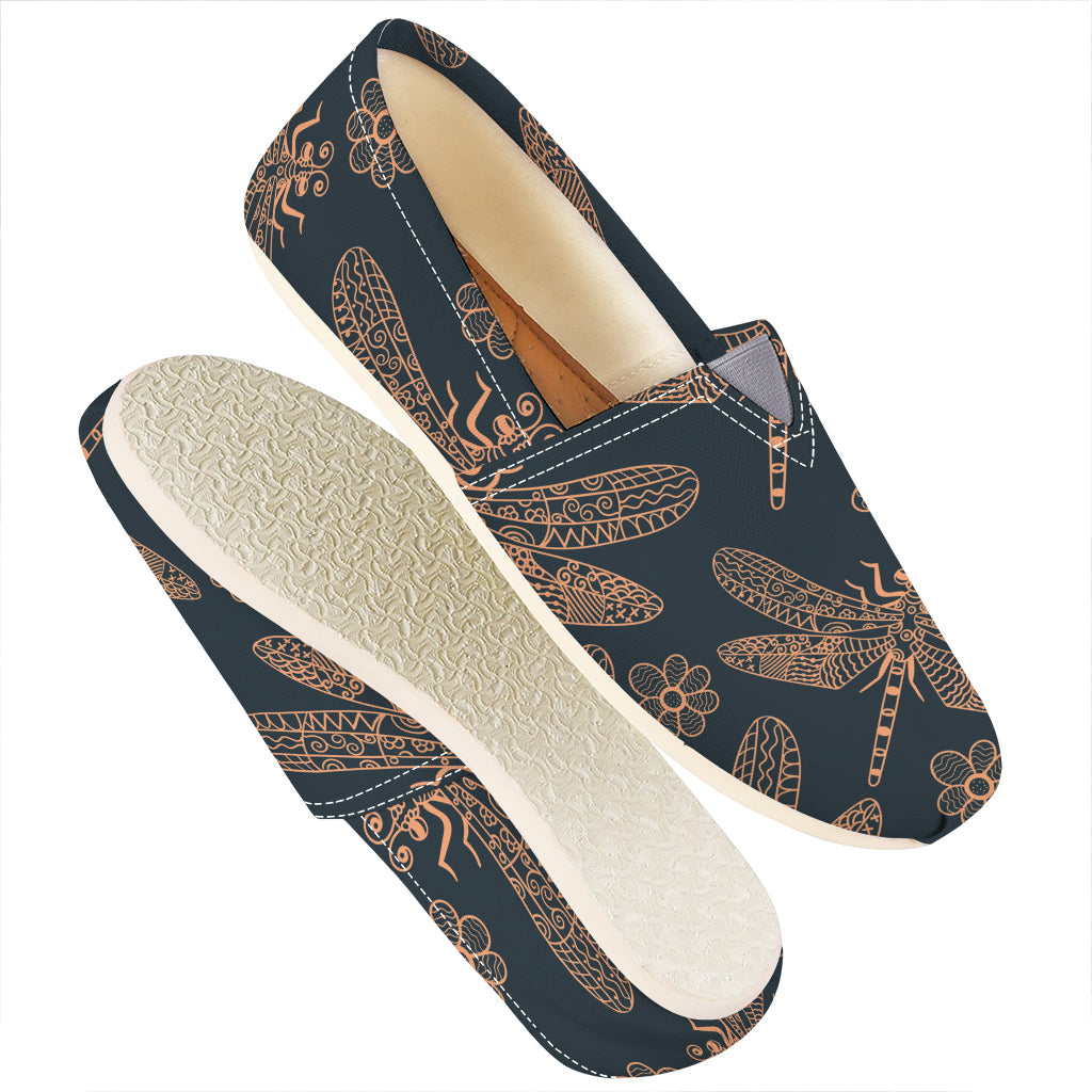 Vintage Dragonfly Pattern Print Casual Shoes
