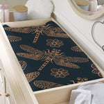 Vintage Dragonfly Pattern Print Changing Pad Cover