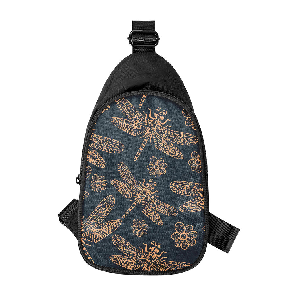 Vintage Dragonfly Pattern Print Chest Bag