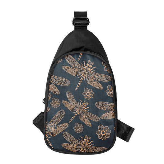 Vintage Dragonfly Pattern Print Chest Bag