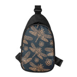 Vintage Dragonfly Pattern Print Chest Bag