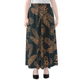 Vintage Dragonfly Pattern Print Chiffon Maxi Skirt