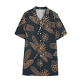 Vintage Dragonfly Pattern Print Cotton Hawaiian Shirt