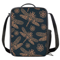 Vintage Dragonfly Pattern Print Crossbody Lunch Bag