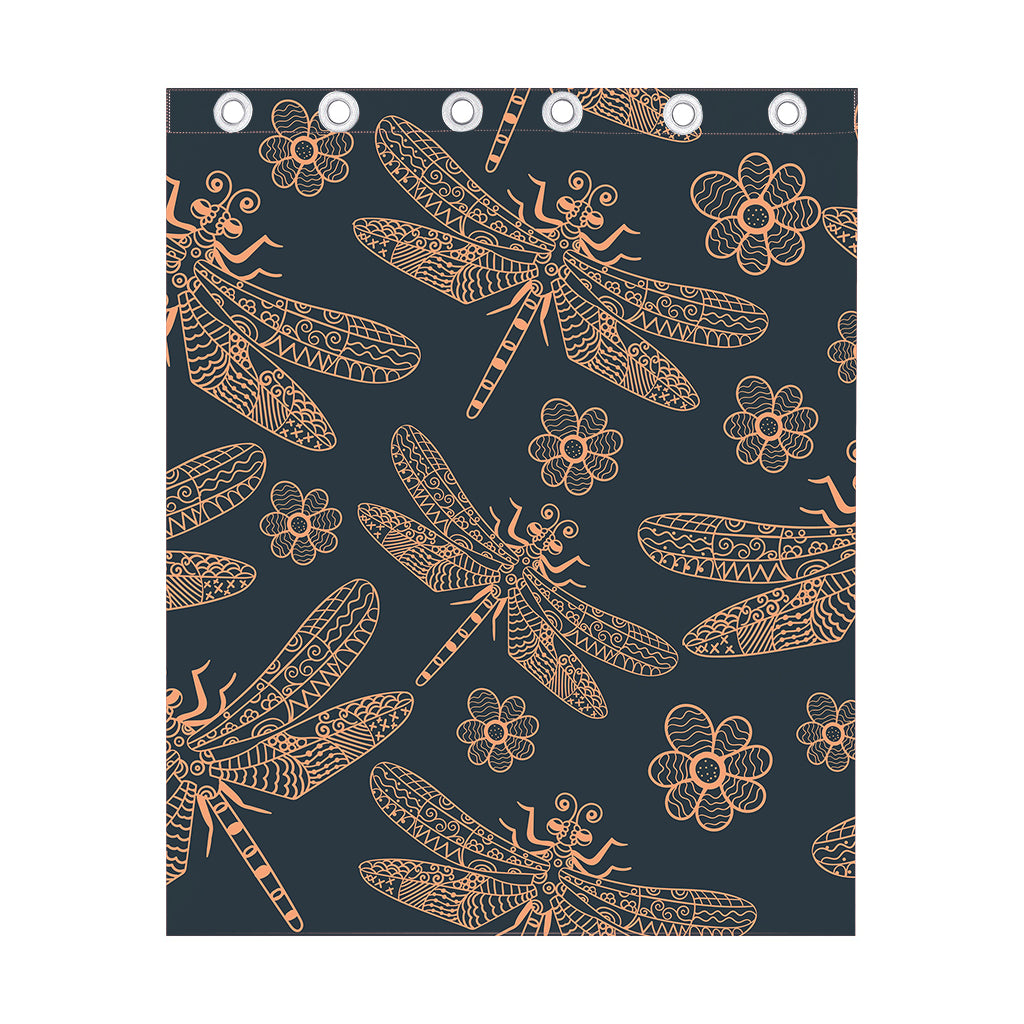 Vintage Dragonfly Pattern Print Curtain