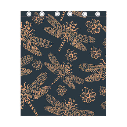 Vintage Dragonfly Pattern Print Curtain