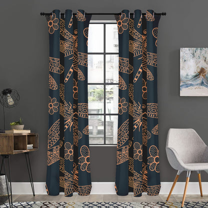Vintage Dragonfly Pattern Print Curtain