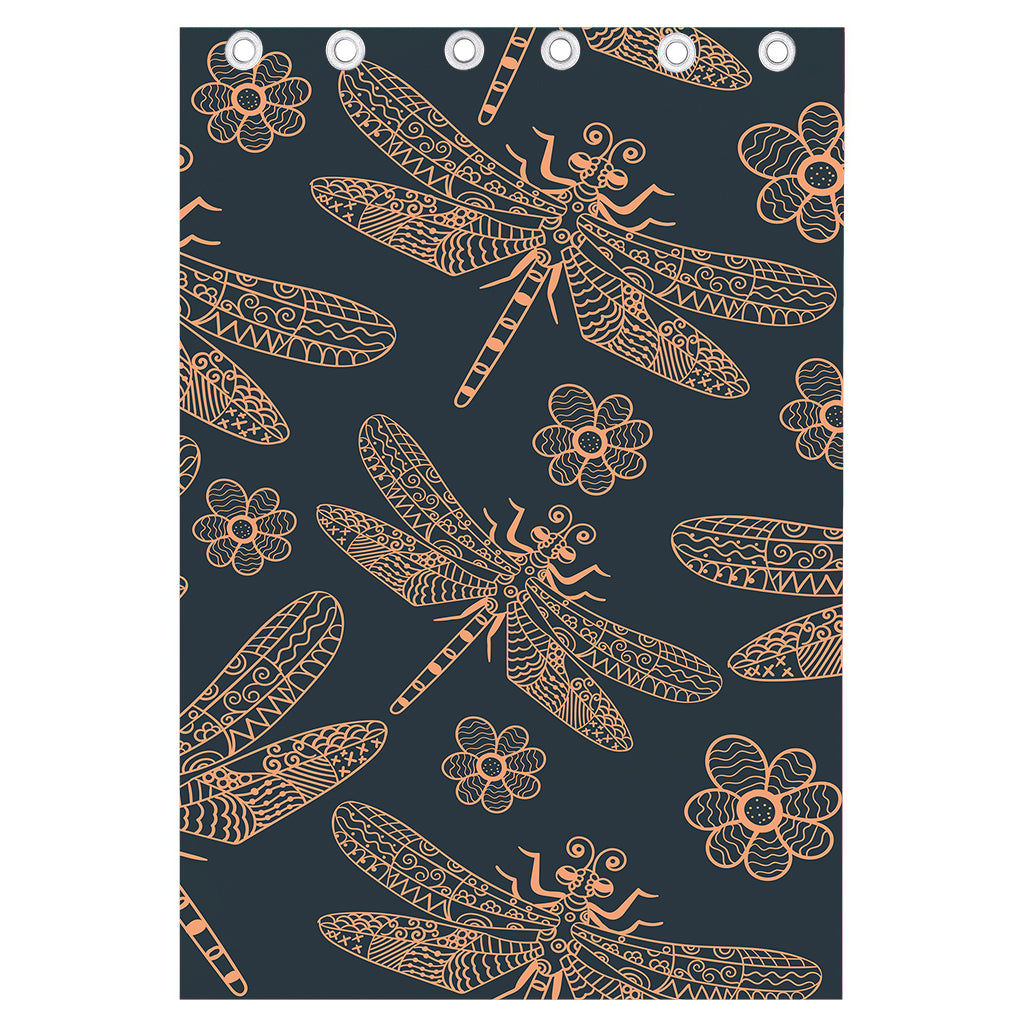 Vintage Dragonfly Pattern Print Curtain