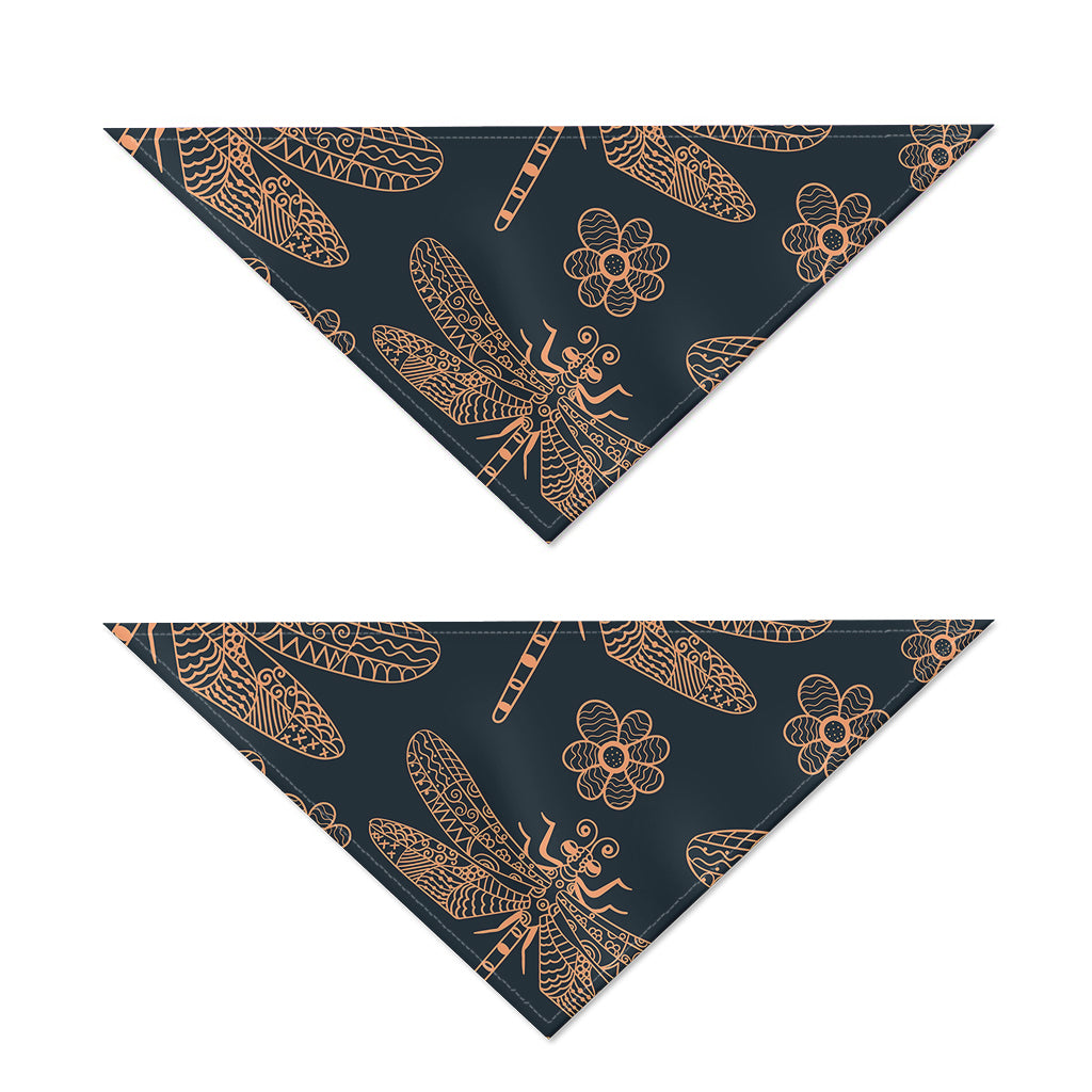 Vintage Dragonfly Pattern Print Dog Bandana