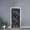 Vintage Dragonfly Pattern Print Door Sticker