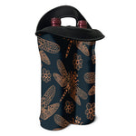 Vintage Dragonfly Pattern Print Double Neoprene Wine Tote