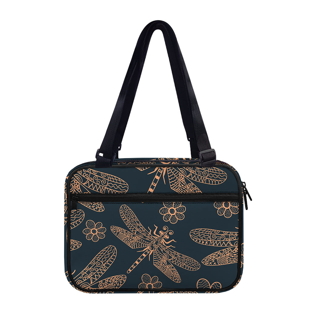 Vintage Dragonfly Pattern Print Double Strap Bible Bag