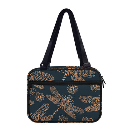 Vintage Dragonfly Pattern Print Double Strap Bible Bag