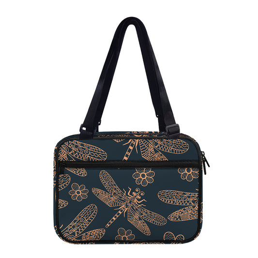 Vintage Dragonfly Pattern Print Double Strap Bible Bag