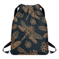 Vintage Dragonfly Pattern Print Drawstring Backpack