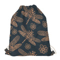 Vintage Dragonfly Pattern Print Drawstring Bag