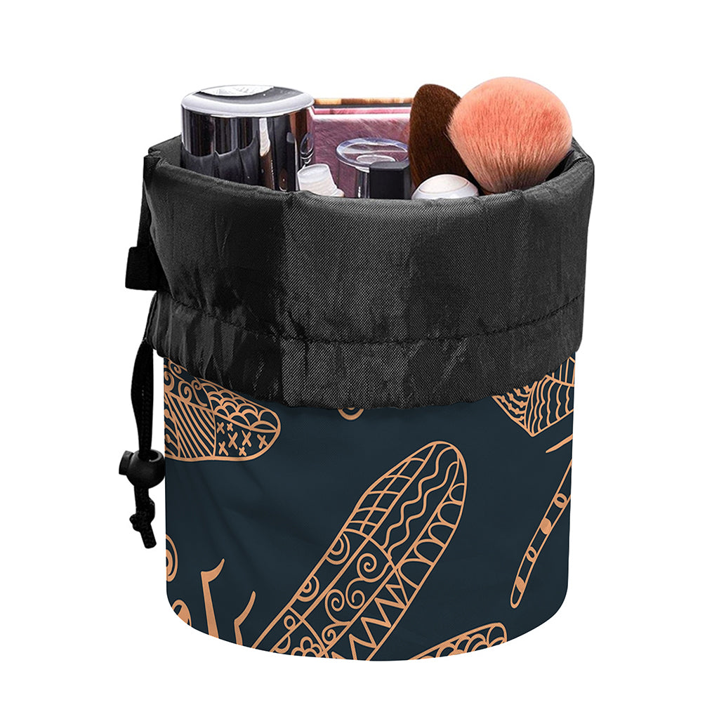 Vintage Dragonfly Pattern Print Drawstring Makeup Bag