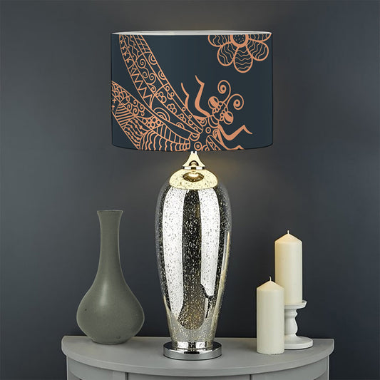 Vintage Dragonfly Pattern Print Drum Lamp Shade