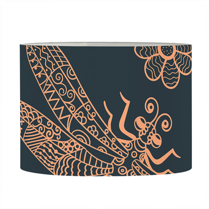 Vintage Dragonfly Pattern Print Drum Lamp Shade