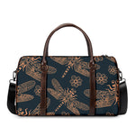 Vintage Dragonfly Pattern Print Duffle Bag