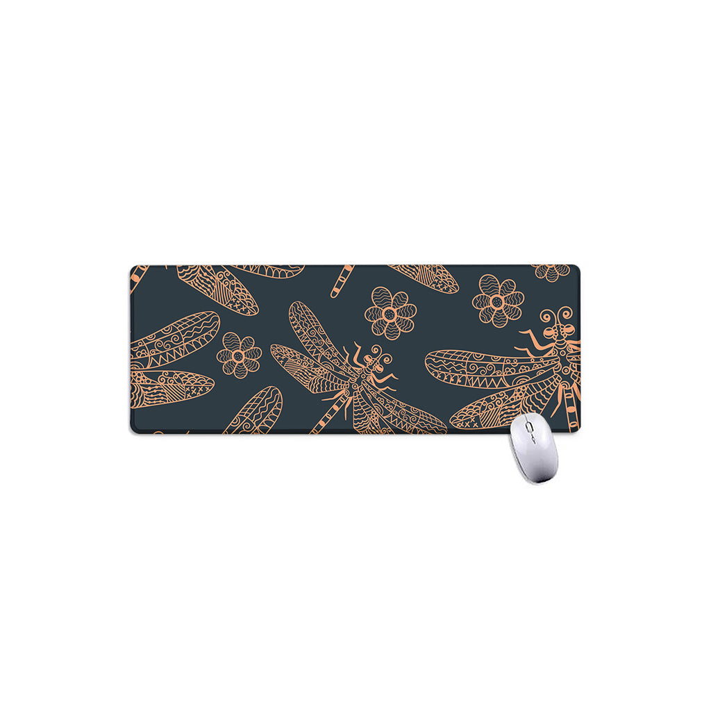 Vintage Dragonfly Pattern Print Extended Mouse Pad