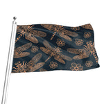 Vintage Dragonfly Pattern Print Flag