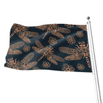 Vintage Dragonfly Pattern Print Flag