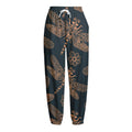 Vintage Dragonfly Pattern Print Fleece Lined Knit Pants
