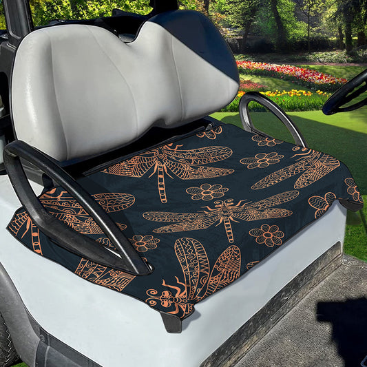 Vintage Dragonfly Pattern Print Golf Cart Seat Cover