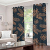 Vintage Dragonfly Pattern Print Grommet Curtains