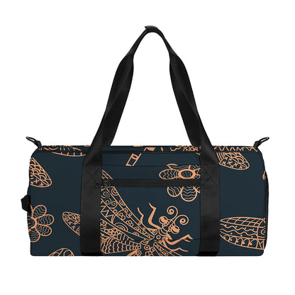 Vintage Dragonfly Pattern Print Gym Bag