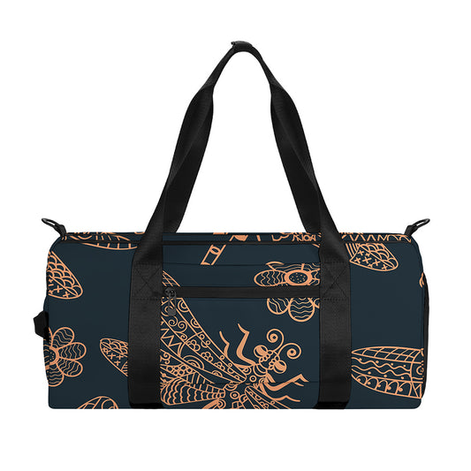 Vintage Dragonfly Pattern Print Gym Bag