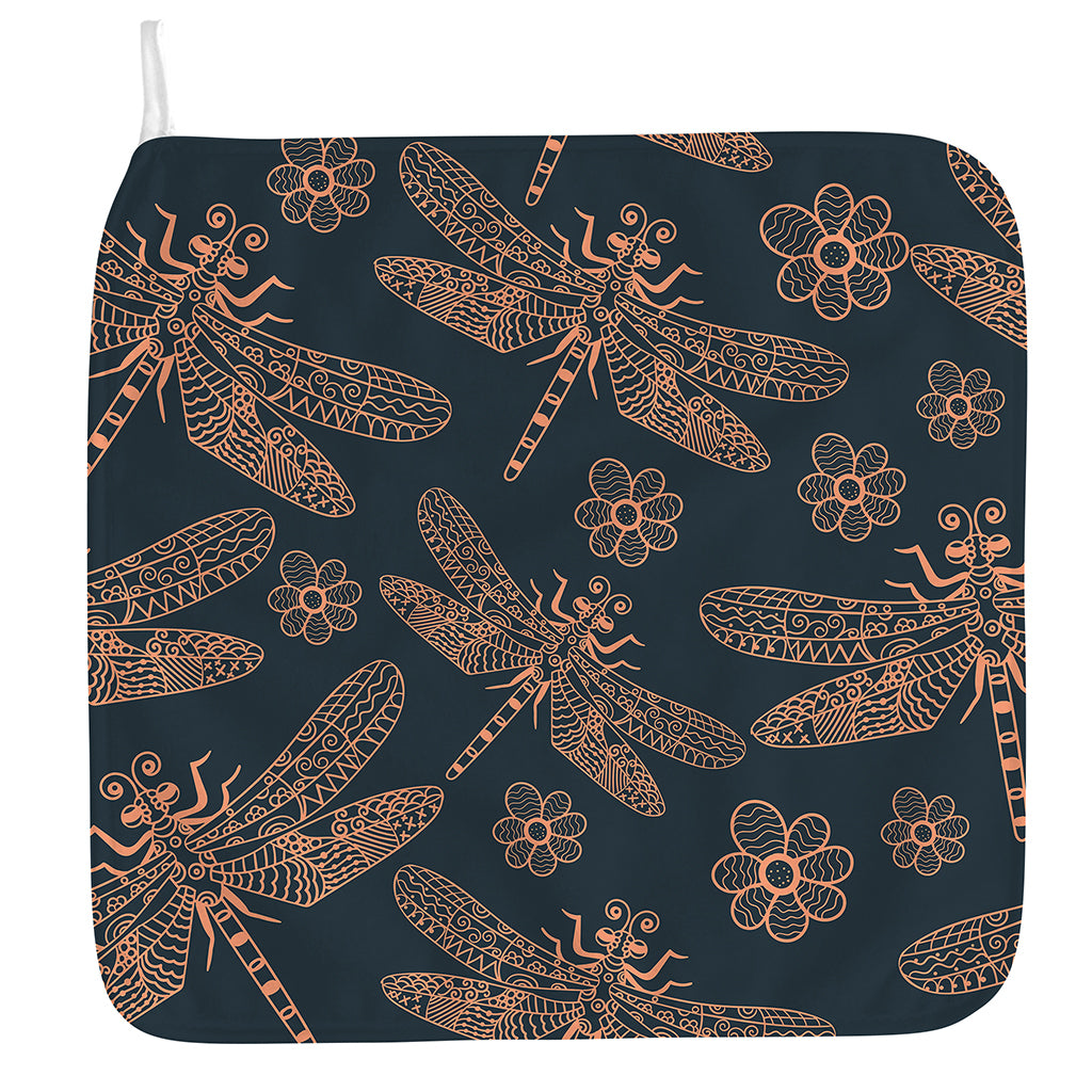 Vintage Dragonfly Pattern Print Hand Towel
