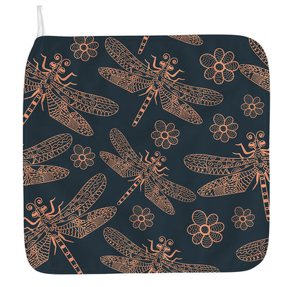 Vintage Dragonfly Pattern Print Hand Towel