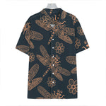 Vintage Dragonfly Pattern Print Hawaiian Shirt
