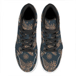 Vintage Dragonfly Pattern Print High Top Leather Sneakers