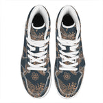 Vintage Dragonfly Pattern Print High Top Leather Sneakers